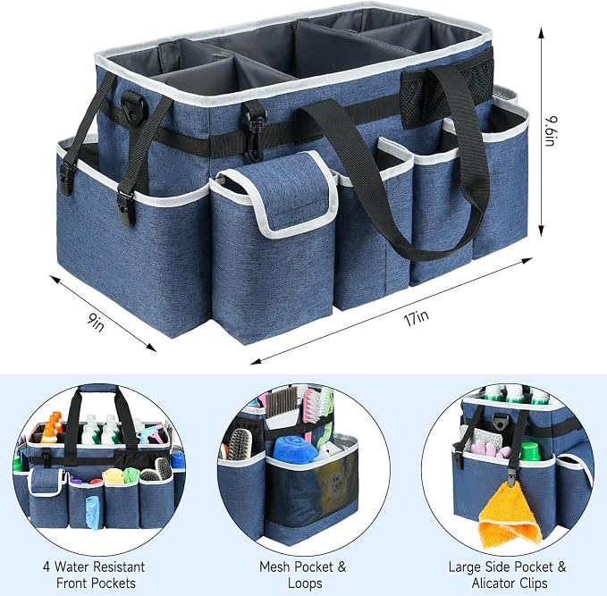 Cleaning Caddy Bag, Extra Large Cleaning Supplies Organizer - Image 3