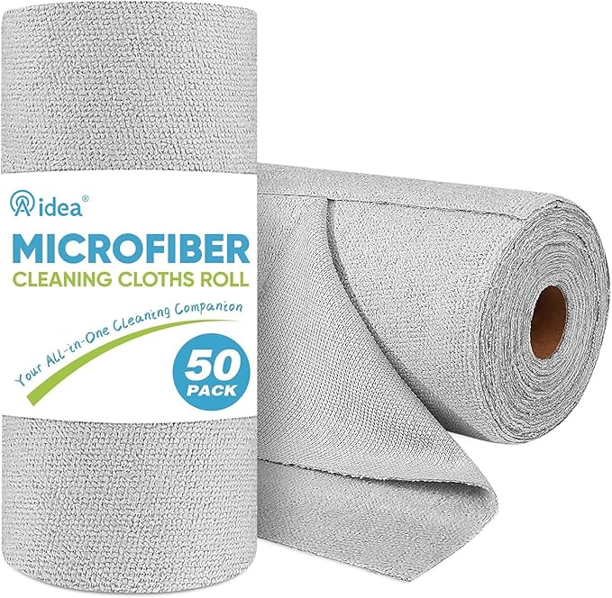 AIDEA Microfiber Cleaning Cloth Roll, Paper Towels Reusable Grey Tear Away by AIDEAHOME