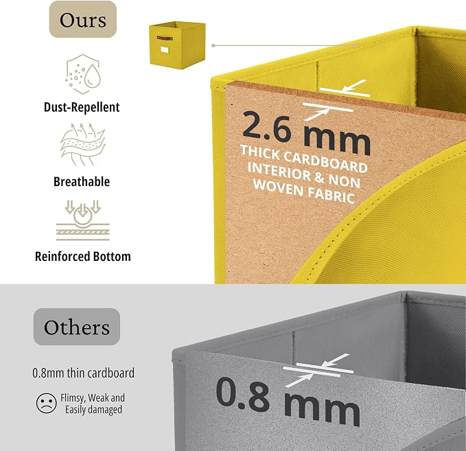 DECOMOMO Storage Cubes, Fabric Organizer Bins - Image 4