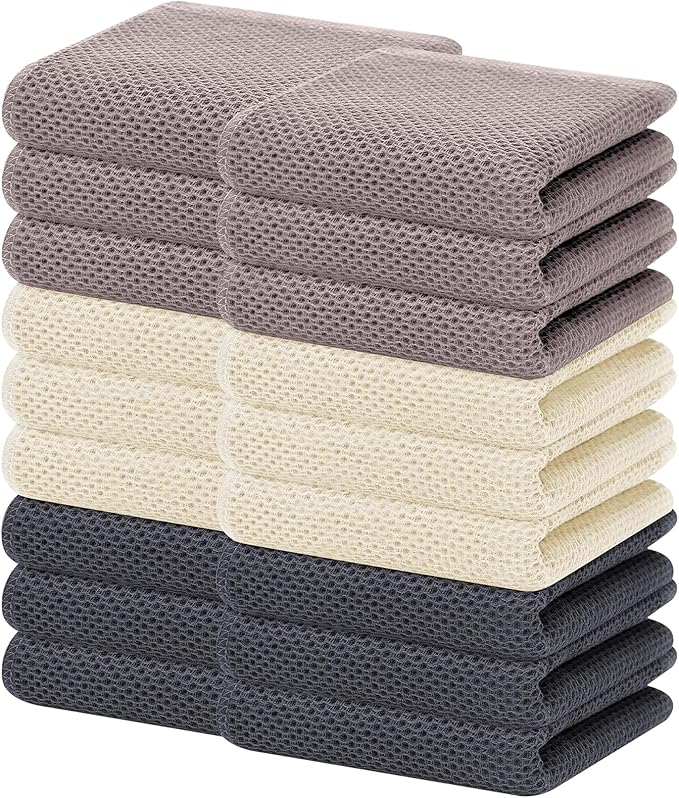 Homaxy 100% Cotton Waffle Weave Kitchen Dish Towels, Ultra Soft Absorbent Quick by Homaxy