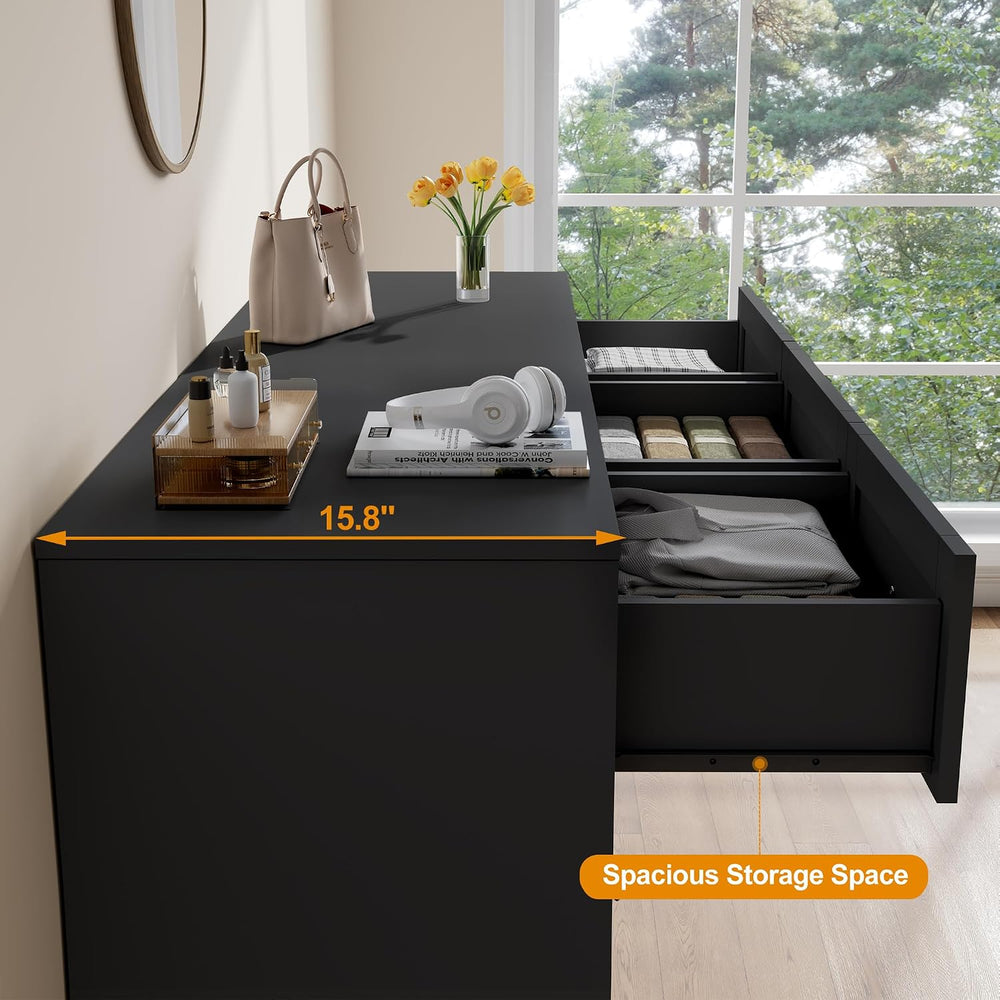 RoyalCraft 7 Drawer Dresser, Black Dresser for Bedroom, Wood Chest of Drawers...