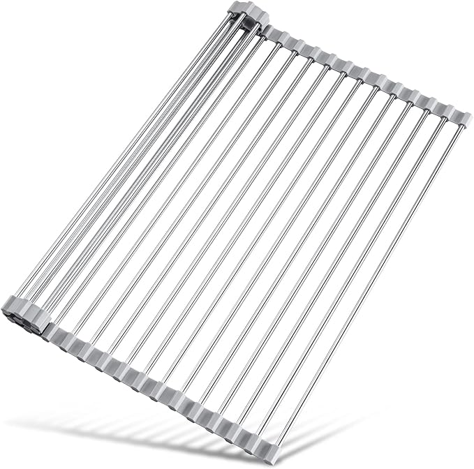 Tomorotec 17.7" x 15.5" Roll Up Dish Drying Rack Over Sink Drying Rack Sink by Tomorotec