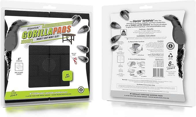 GorillaPads Non Slip Furniture Pads/Floor Grippers Pre-Scored to Cut to - Image 2