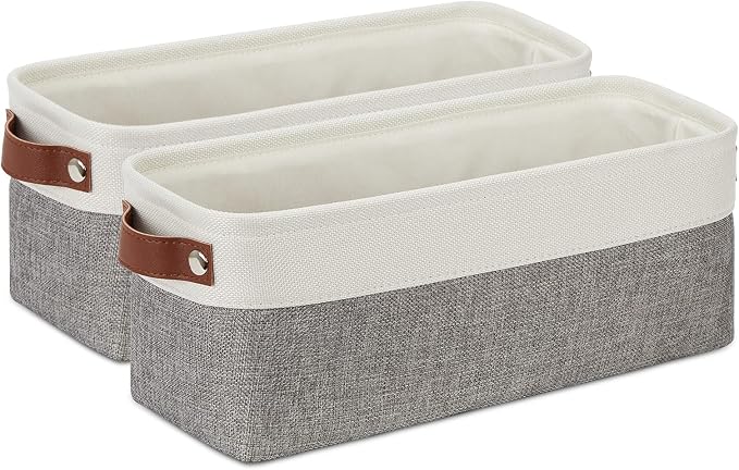 DULLEMELO Small Storage Baskets 15"x6"x5.5", Fabric Storage Bins by DULLEMELO
