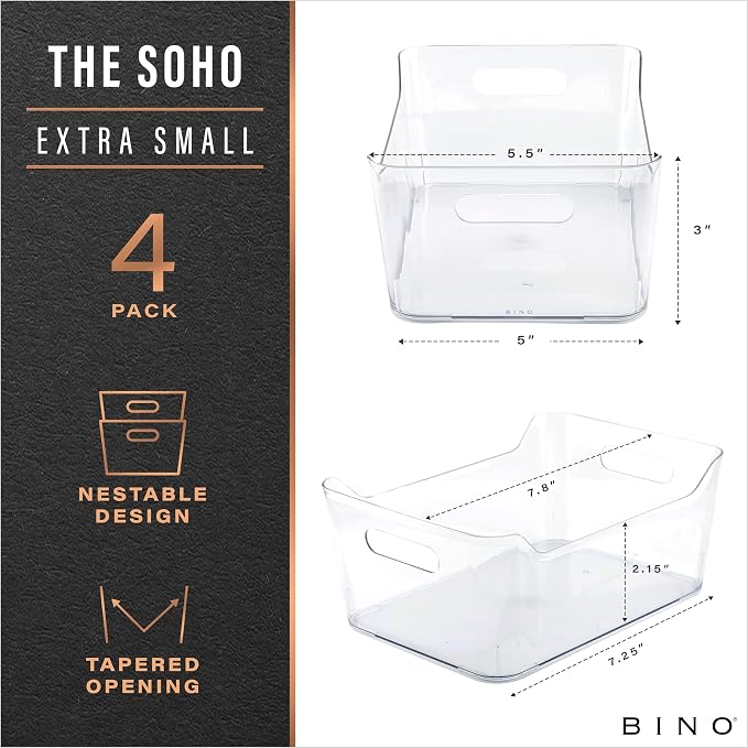 BINO | Plastic Organizer Bins, X-Small - Image 2