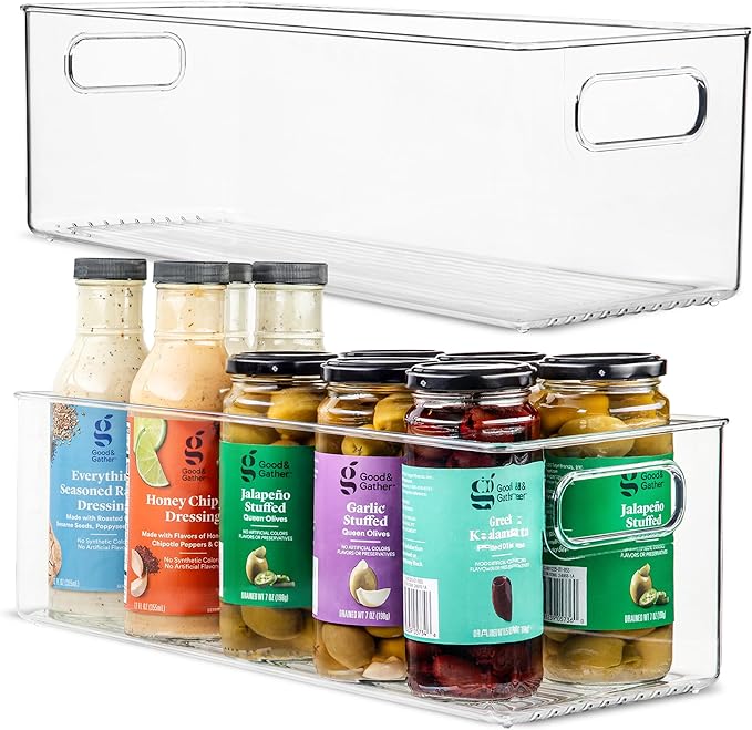 Plastic Food Storage 2 Pack Clear Container Bin by primebox