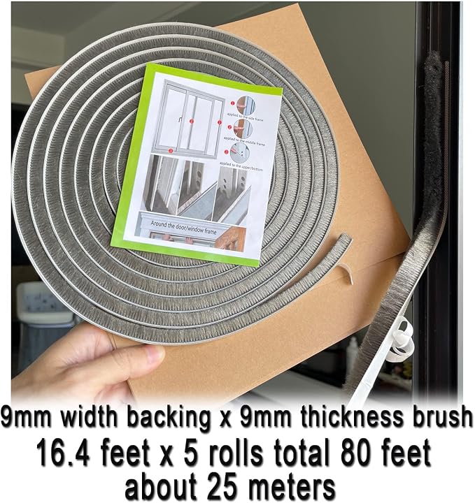 Door Sealer Weather Stripping for Sliding Window Frame Seal Strip, Pile Brush - Image 2