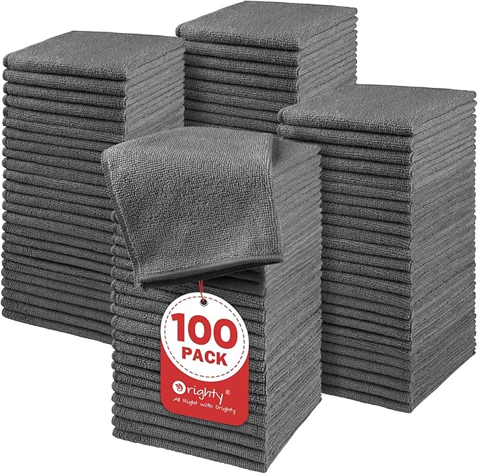 Orighty Microfiber Washcloths Bulk Towels Set 100 Pack, Highly Absorbent and by AllRightinOrighty