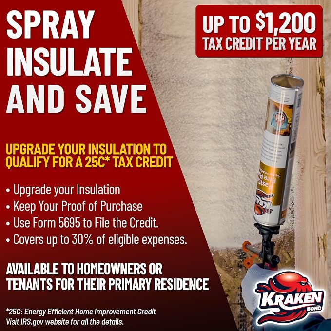 Kraken Bond Fastcoat Fire Rated Spray Foam Insulation Kit Closed Cell in a Can - Image 8
