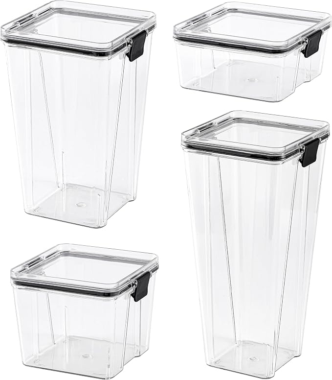 Food Storage Containers 4pack Plastic BPA Free shatterproof Freezeable by Unknown