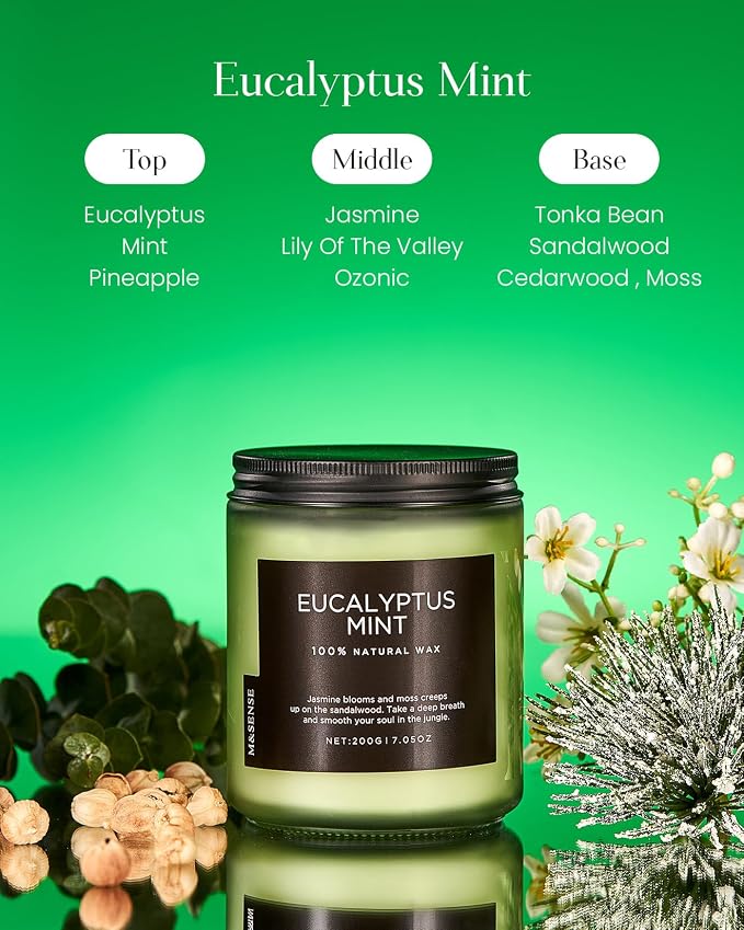 M&SENSE Eucalyptus & Mint Candles - Image 2