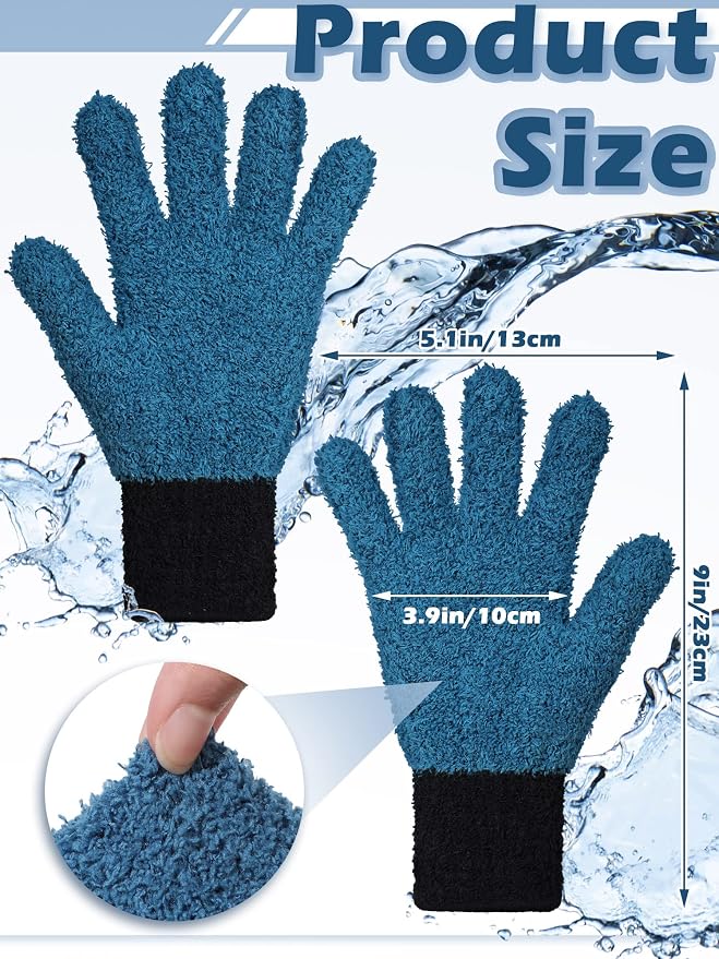 Bencailor 3 Pairs Microfiber Plant Dusting Gloves Leaf Cleaning Gloves - Image 3