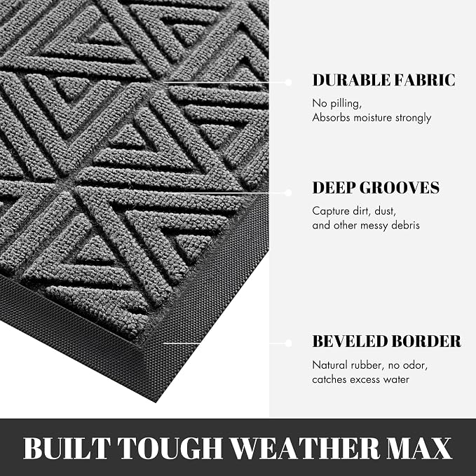 Yimobra Large Door Mat 36x24, All-Weather Waterproof Non-Slip Welcome Matt - Image 2