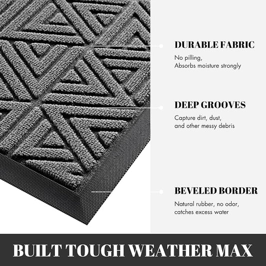 Yimobra Large Door Mat 36x24, All-Weather Waterproof Non-Slip Welcome Matt - Image 2