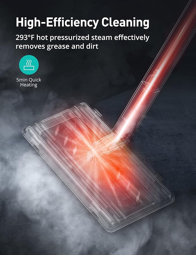 Steam Cleaner, 293°F 58 PSI Powerful Multipurpose Handheld Steam Mop - Image 2