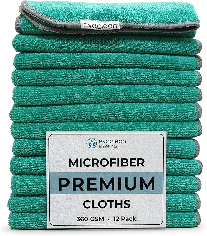 EvaClean Premium Microfiber Cleaning Cloth 16"x16" by Evaclean