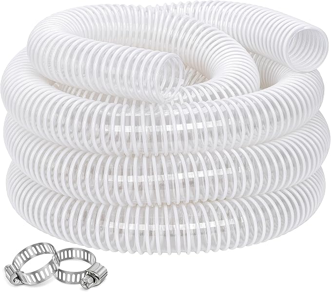 Dust Collection Hose 1-1/2 in × 10 ft Heavy Duty Clear Flexible PVC Reinforced by ZY-hosetube