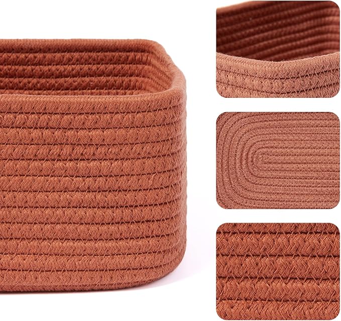 Small Storage Baskets for Organizing | Closet Organizer Bins | Shelf Toy Basket - Image 2