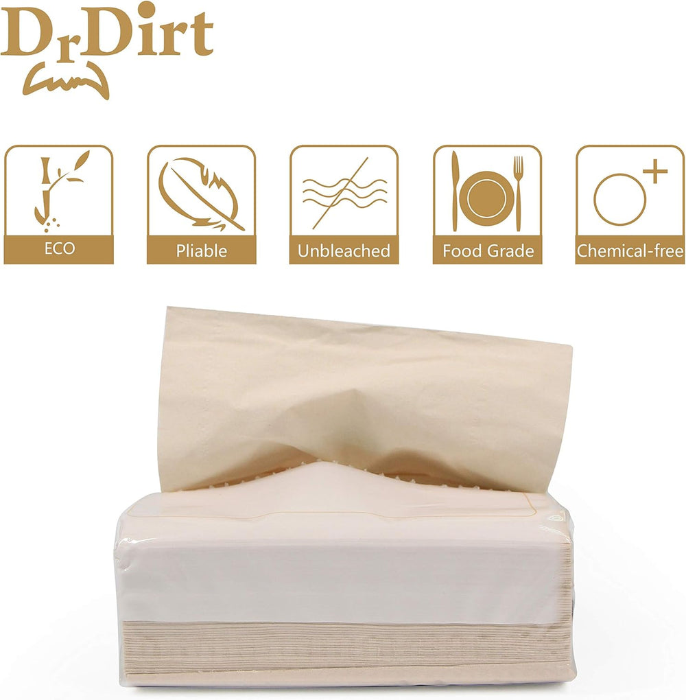 DrDirt Bamboo Facial Tissue Towels Paper in Bulk 36 Packs Refill Unscented Mi...