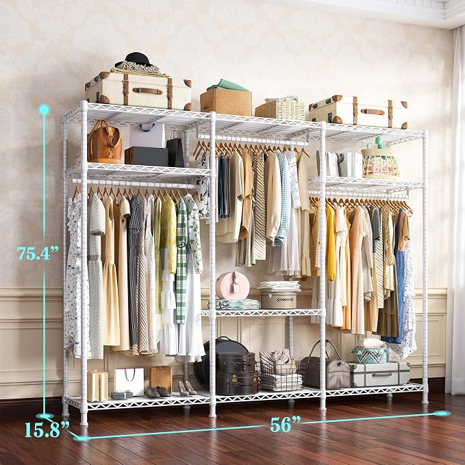Raybee Clothes Rack Heavy Duty Load 795LBS Adjustable Clothing Racks - Image 6