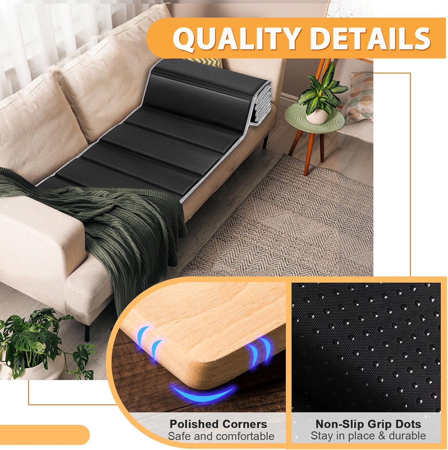LAVEVE Heavy Duty Couch Cushion Support Board for Sagging Sofa, 21.5''x70'' Extra Thick Solid Wood Under Couch Insert with Anti-Slip Dots, Repair Sagging Spring Sofa and Replace Worn Cushions