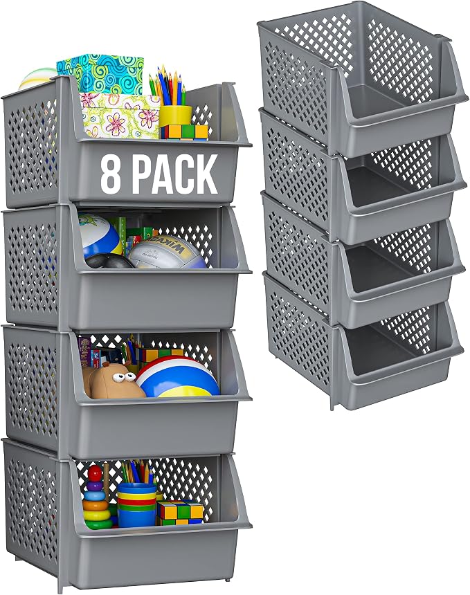 TidyFriend Plastic Stackable Bins by Skywin