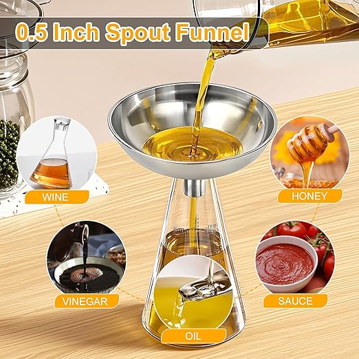 2 Pack Stainless Steel Kitchen Funnel Set - Image 6