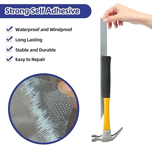 KING MOUNTAIN Grey Window Screen Repair Tape, 3inX10FT Heavy Duty Screen Repair - Image 4