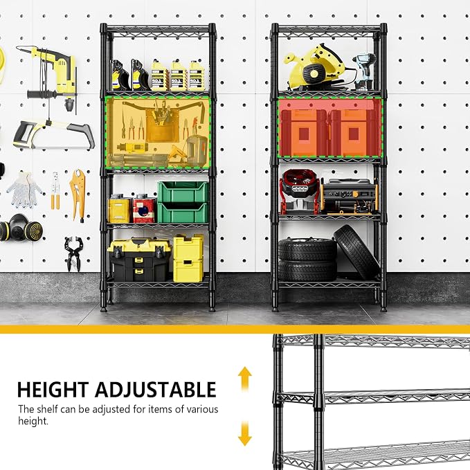 1250 lbs 5 Tier Shelf Metal Storage Shelves Wire Rack Closet Organizers - Image 7