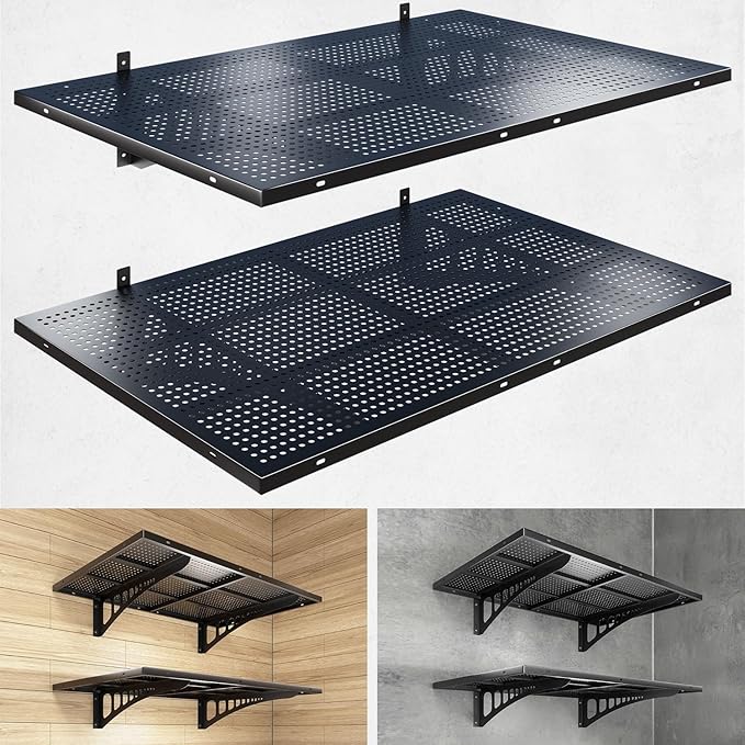 2-Pack 2x3ft Heavy Duty Garage Wall Shelving, 500 lbs Load Capacity, Garage by Yifro
