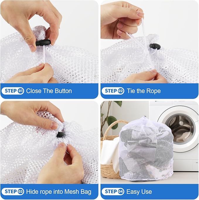 3Pcs Mesh Laundry Bags Washing Machine Mesh Wash Bags Jumbo - Image 6