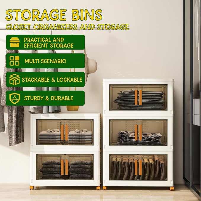 2 Tier Large Stackable Plastic Storage Bins - Image 3