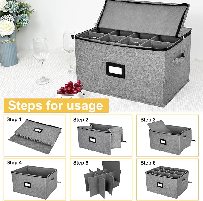 homyfort Wine Glass Storage Box, China Storage Containers - Image 7