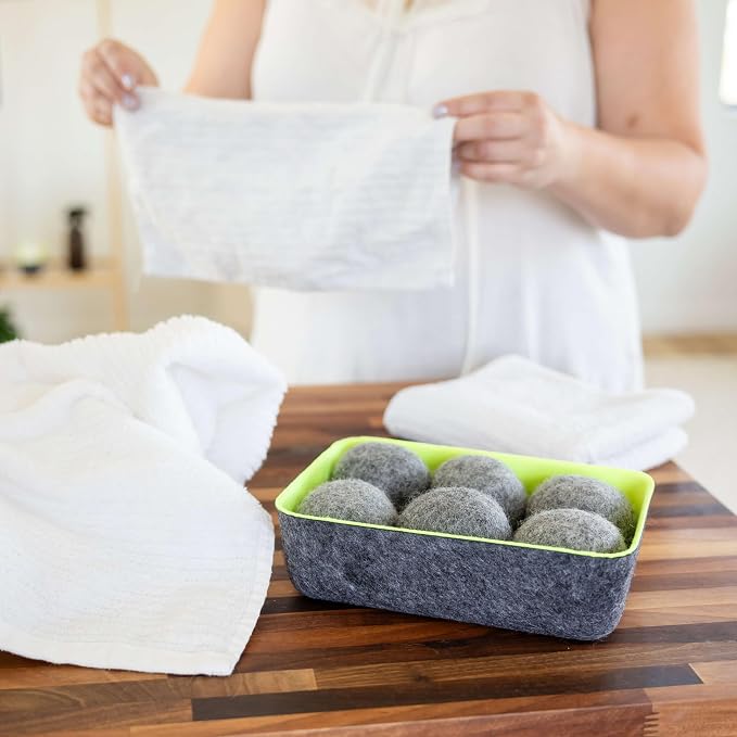 Three by Three Seattle Felt·Like·it!™ Wool Dryer Balls + Storage Bin: Reduce - Image 2