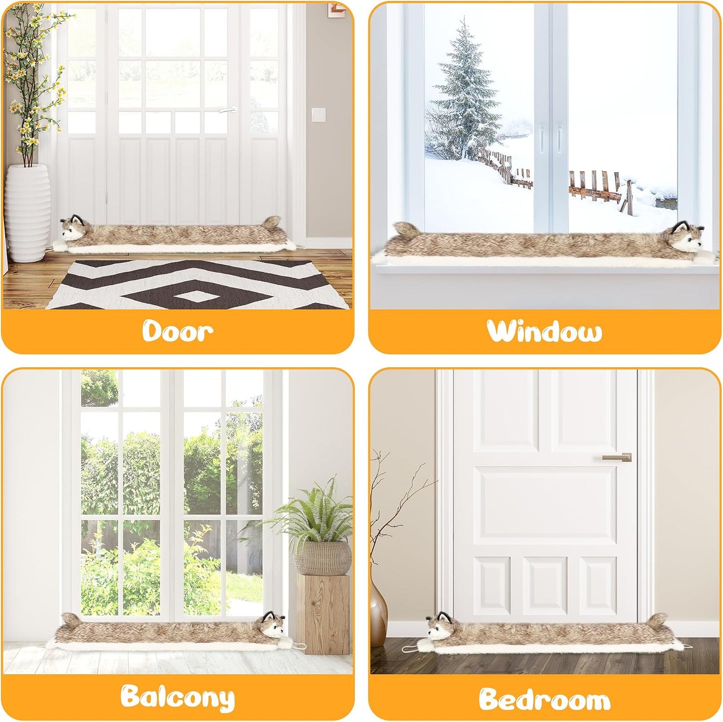NABOWAN Under Door Draft Stopper 32 inch - Adorable Dog Heavy Duty Under Door Draft Blocker for Door & Window, Animal Draft Stoppers for Bottom of Door