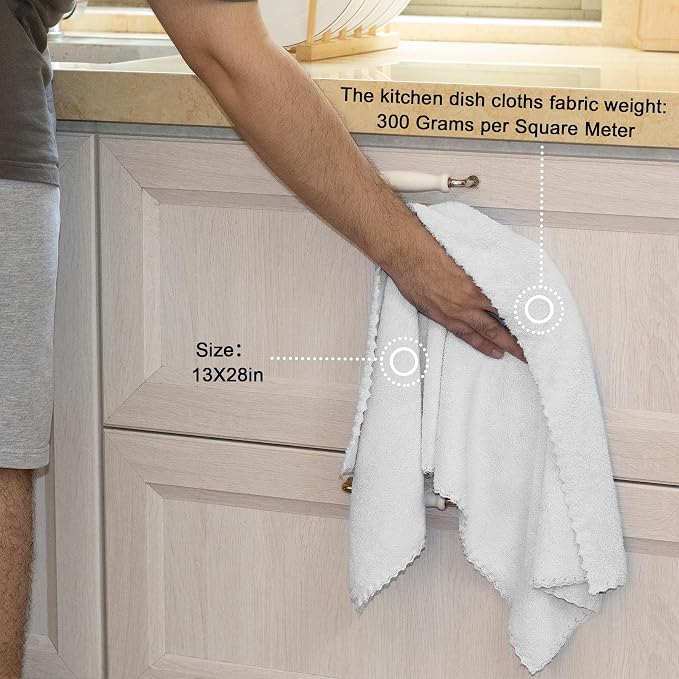 kimteny Kitchen Cloth Dish Towels, 13x28 Inches Premium Dishcloths, Super - Image 2