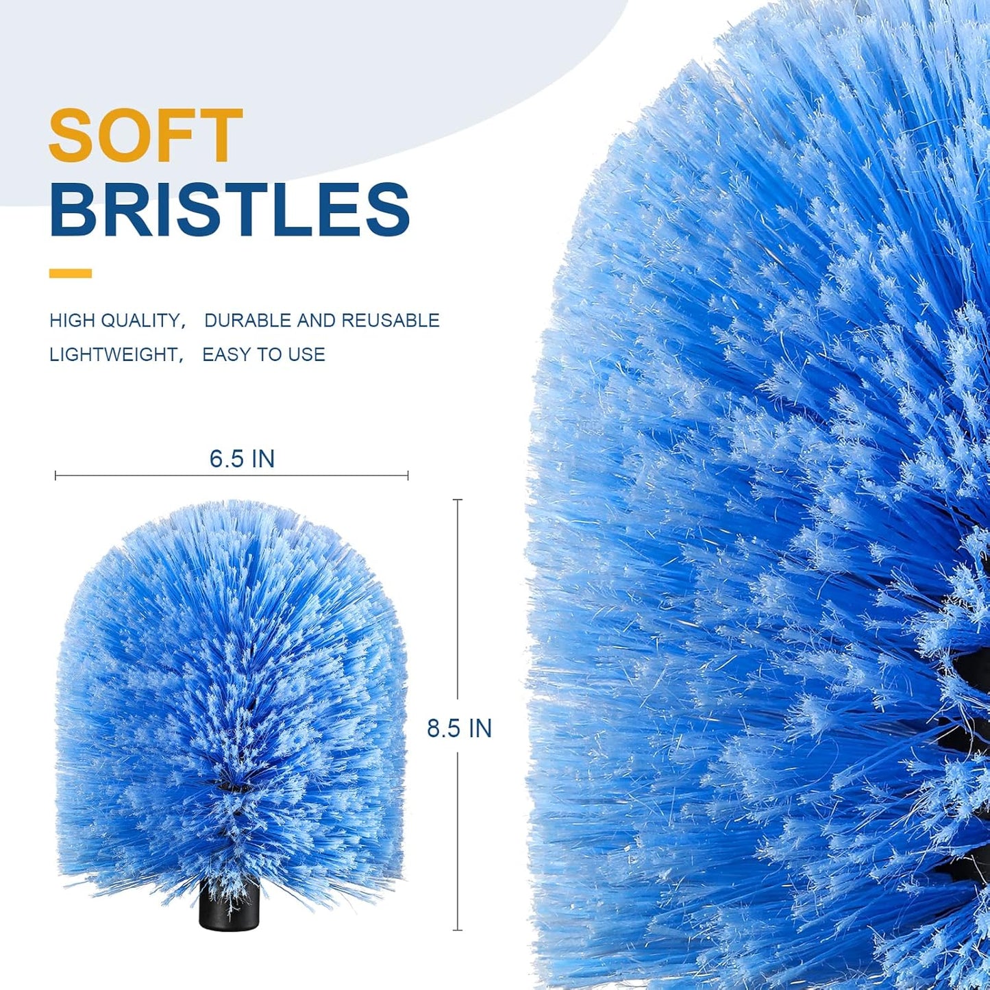 VITEVER Twist-On Cobweb Duster Head Brush, Fits Standard 3/4 inch Threaded Poles, Attachment Spider Web Duster Brush for Outdoor & Indoor Cleaning