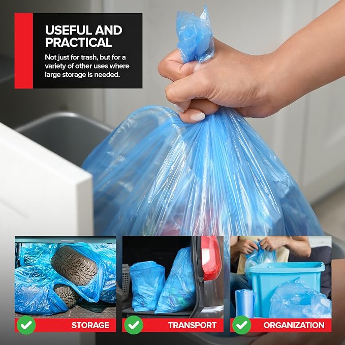 Heavy-Duty Blue Recycling Bags, Industrial or Home Use - Image 5