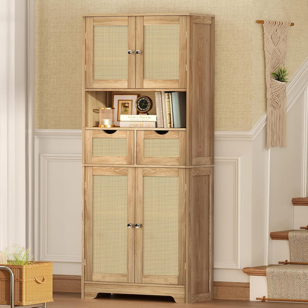 TEENFON 57.8" H Tall Storage Cabinet with 2 Drawers & 2 Adjustable S...