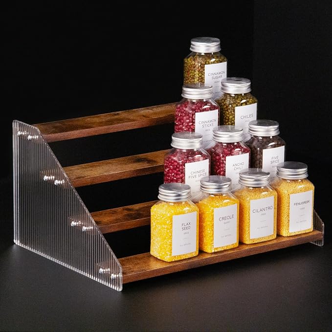 nianfeng Tiered Spice Rack, 4-Tier Spice Pantry Kitchen Cabinet Organizer by nianfeng