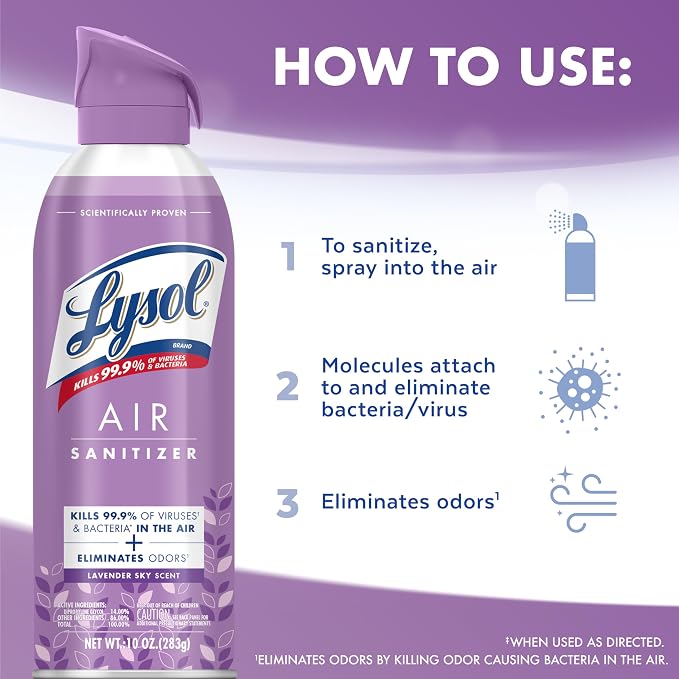 Lysol Air Sanitizer Spray with Odor Eliminator - Image 6