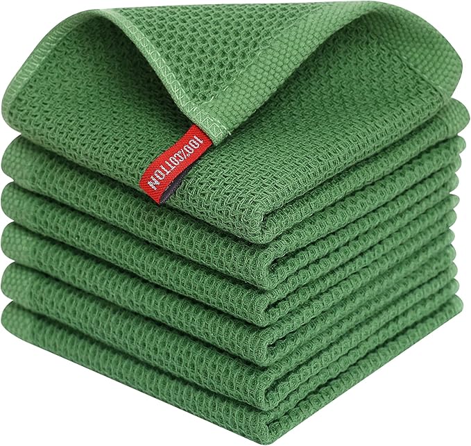 Homaxy 100% Cotton Waffle Weave Kitchen Dish Cloths, Ultra Soft Absorbent Quick by Homaxy