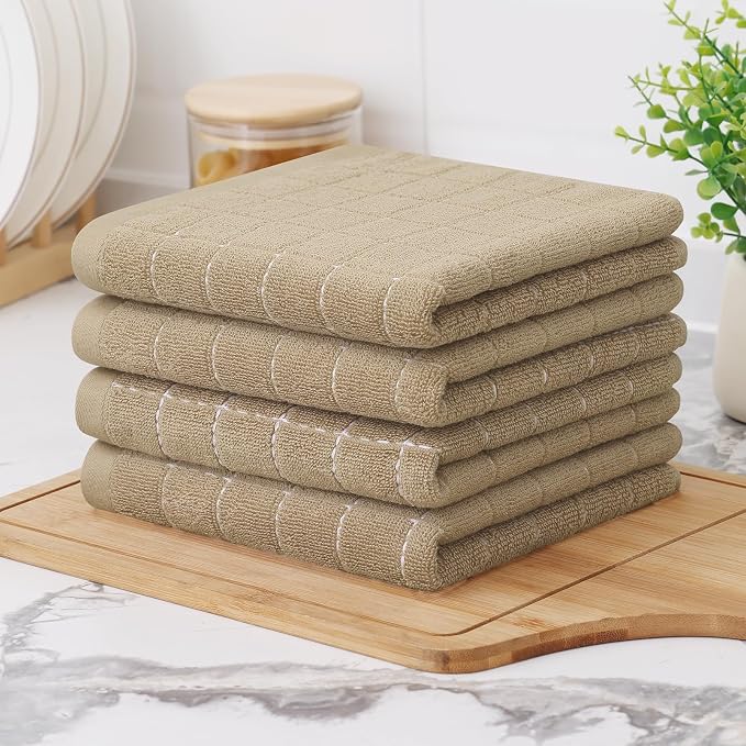 Homaxy 100% Cotton Terry Kitchen Towels, Checkered Designed, Soft and Super - Image 8