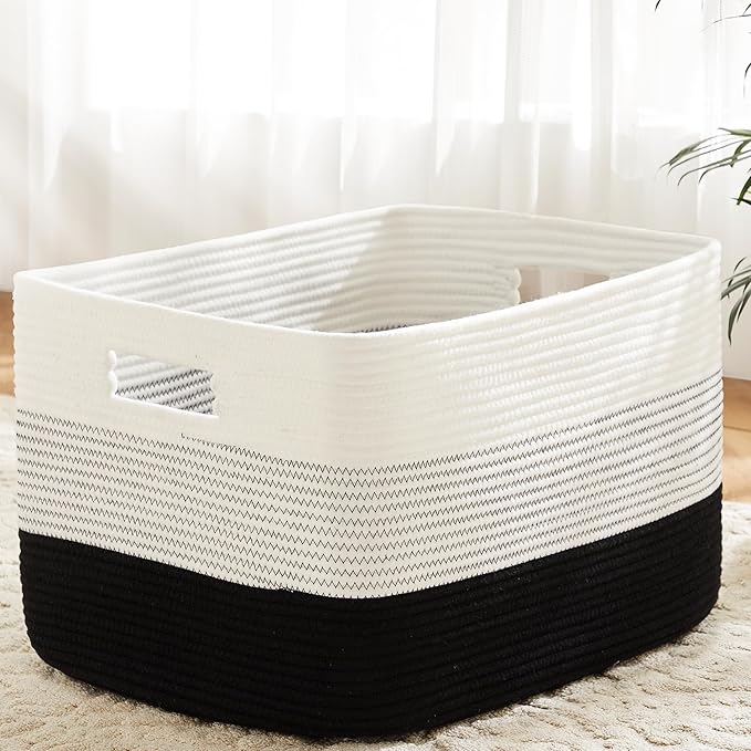 Blanket Basket, Rectangle Woven Baskets by Artfeel