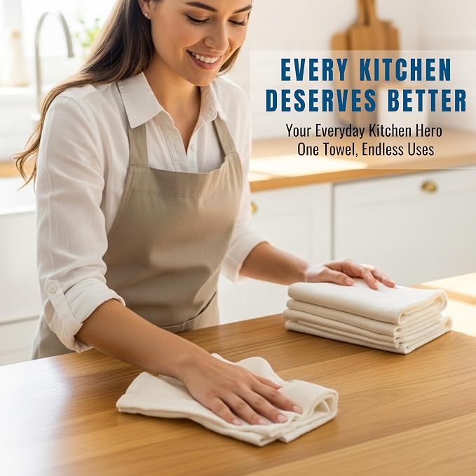 WHITEWRAP Flour Sack Towels| Tea Towel - Image 2