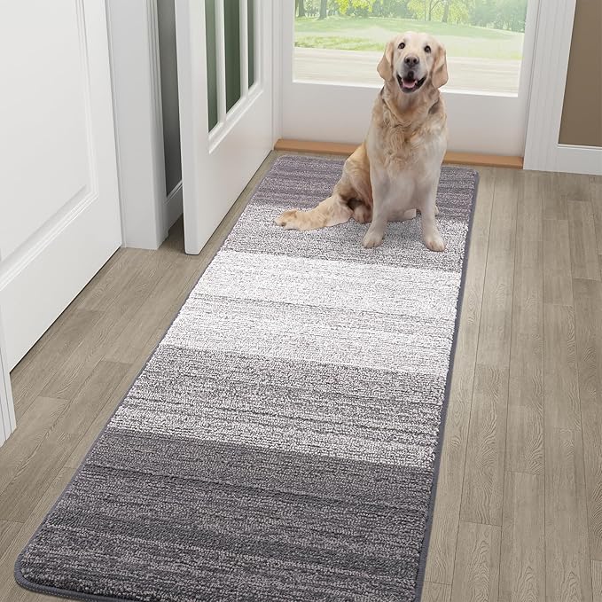 Kitinjoy Indoor Outdoor Door Mat, 48x30 Non-Slip Absorbent Dirt Trapper by Kitinjoy