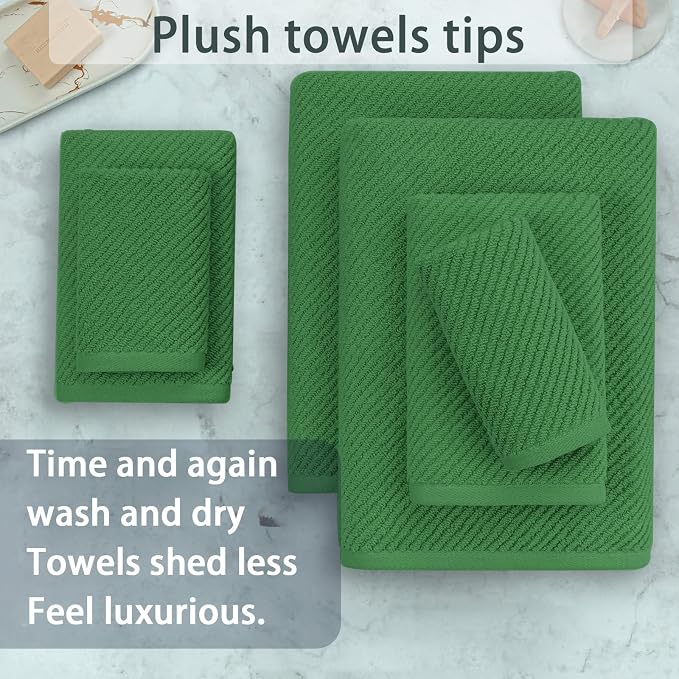 Green Towels, 6 Piece Towels Set - Image 5