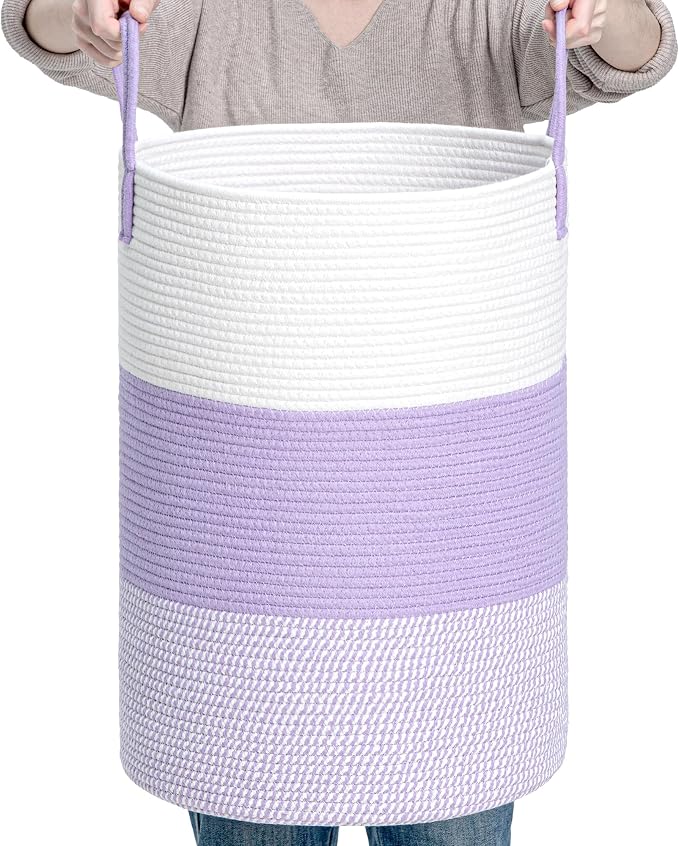 CLHMILY&Z 60L Laundry Basket Round Storage Rope Basket by ClhmilyZ
