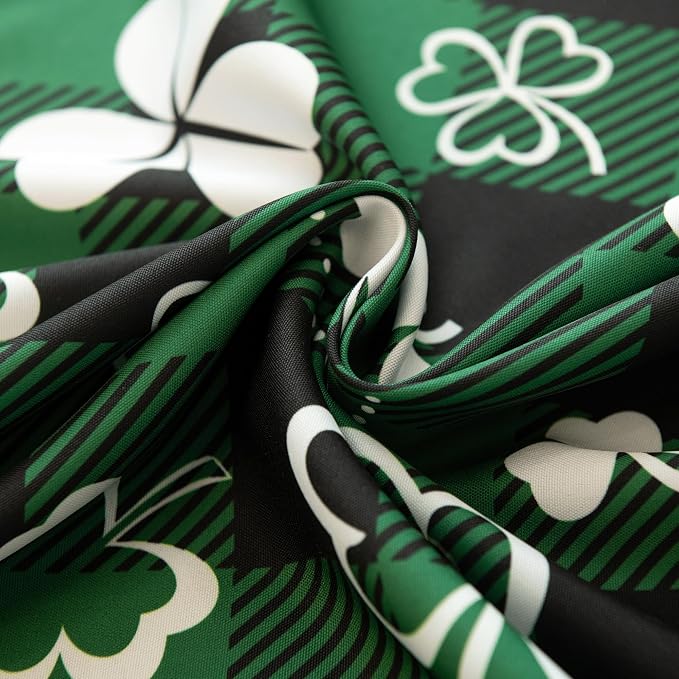 Gingham St Patricks Day Tablecloth Fabric - Image 7