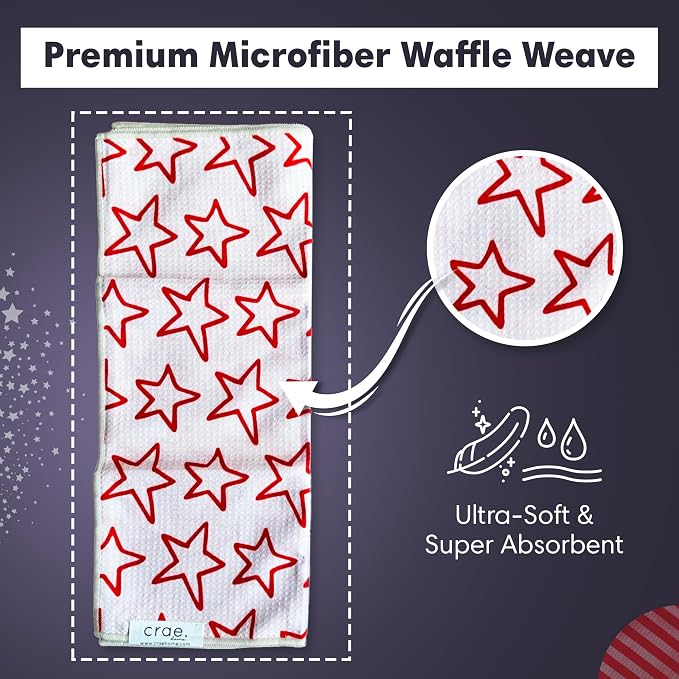 2 Double Sided Microfiber Hand Towels, 17x27 Inches Waffle Design Kitchen - Image 6